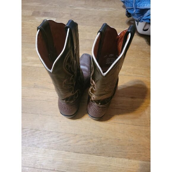 Rio Grande Limited edition 27.5  8.5 US square toe  two tone  brown‎ embroidered - Picture 4 of 10